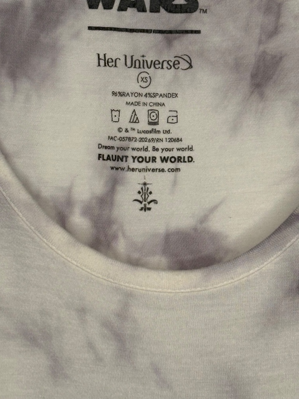 Her Universe Star Wars Cloud Wash Tie Dye Tank Top Women’s XS Metallic Logo - Picture 5 of 6